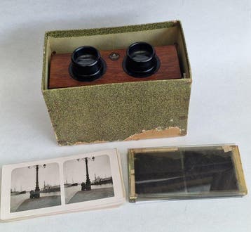 Ernemann Stereoskop 9x18cm for glass and cardboard stereo
