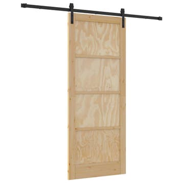 vidaXL Schuifdeur 86 x 211 cm Bewerkt hout Naturel, Verzenden, Nieuw