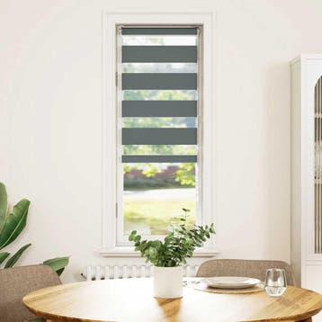 vidaXL Zebra rolgordijn 40x100 cm stofbreedte 35,9 cm, Verzenden, Nieuw, Grijs