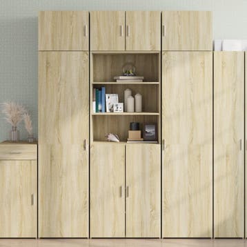vidaXL Opbergkast 70x42,5x225 cm bewerkt hout sonoma, Minder dan 50 cm, Nieuw, Overige houtsoorten, Verzenden
