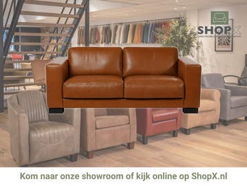 Leren bank Clear - 2,5 zits - Elegance Cognac (cognac) -, Huis en Inrichting, Banken | Bankstellen, Bohemian, Eigentijds, Modern, Retro, Vintage