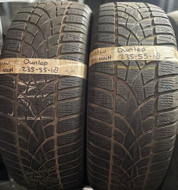 2x235-55-18 Dunlop Winter 2x5.5m €40 Per Band 235 55 18, Ophalen, 18 inch, Gebruikt, Winterbanden