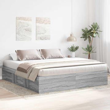 vidaXL Bedframe grijs sonoma eikenkleurig 180x200 cm Super, Huis en Inrichting, Slaapkamer | Bedden, Eenpersoons, Verzenden, Nieuw