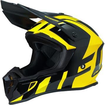 Crosshelm UFO Quiver Geel Zwart, L, Nieuw met kaartje, Overige merken, Offroadhelm