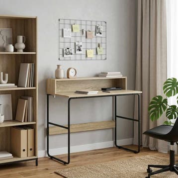 vidaXL Bureau met opbergruimte Sonoma Eiken 100 x 50 x 91 cm, Verzenden, Nieuw