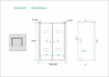 Wiesbaden dubbele pendeldeur in nis 800x2000 6mm NANO glas, Ophalen of Verzenden, Nieuw
