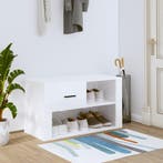 vidaXL Schoenenkast 80x35x45 cm bewerkt hout hoogglans wit, Verzenden, Nieuw