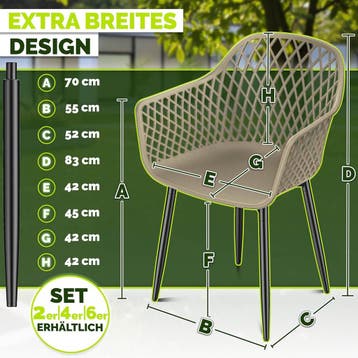 Tuinstoelen - Weerbestendig - Met armleuning - Set van 2 - B, Tuin en Terras, Verzenden, Zo goed als nieuw