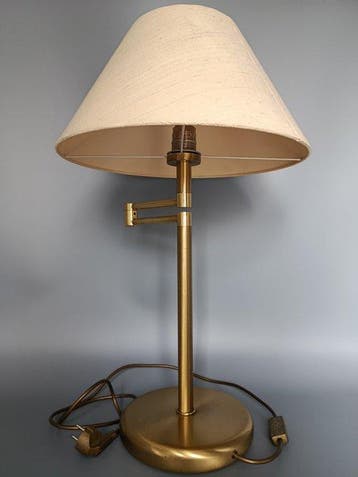 Lamp - Klassieke messing tafellamp – verstelbare bureaulamp, Antiek en Kunst
