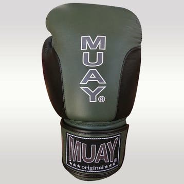MUAY Premium Leder Bokshandschoenen Zwart Army Groen, Ophalen of Verzenden, Nieuw