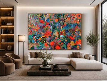 Lea Ottavi - Exotic Jungle Paradise · XXL · Hand signed, Antiek en Kunst