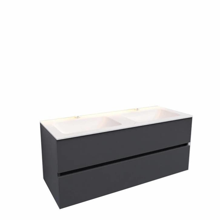 Badkamermeubel Solid Surface AQS Oslo 120x46 cm Dubbel Mat, Huis en Inrichting, Badkamer | Badkamermeubels, Ophalen of Verzenden