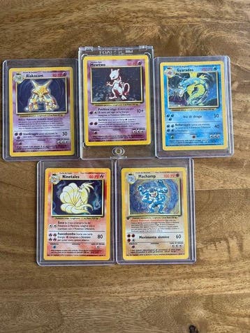 Pokémon - 5 Card - Alakazam, Gyarados, Mewtwo, Machamp,, Nieuw