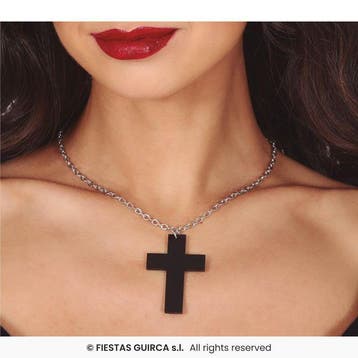 Ketting met zwart kruis, Hobby en Vrije tijd, Verzenden, Nieuw, Feestartikel