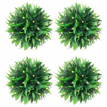 vidaXL Kunstbuxusballen met LED-verlichting 4 st 15 cm groen, Verzenden, Nieuw