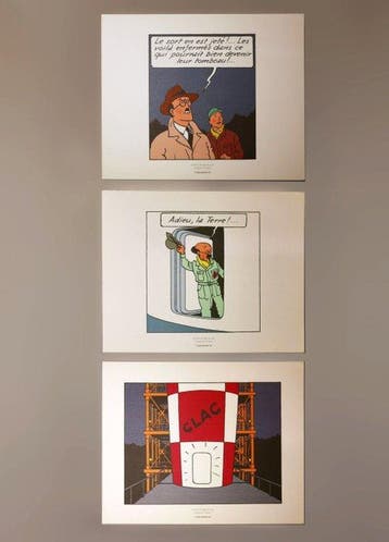 Hergé - Moulinsart - Tintin - Ensemble de 3 tirés à part -, Nieuw