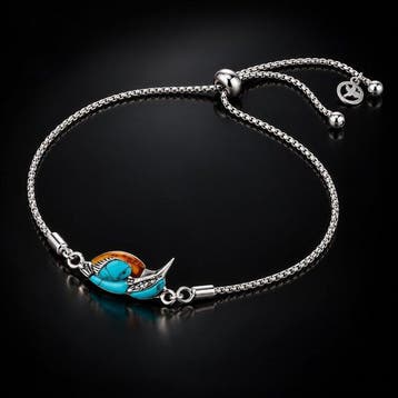 Ijsvogel armband met natuurlijke Baltische barnsteen en