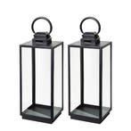 Set van 2 Michigan Windlicht Zwart Small Tuinaccessoires, Verzenden, Nieuw, Modern