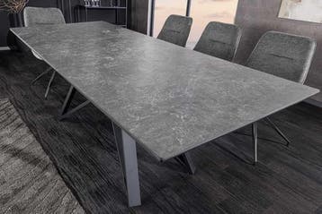 Uitschuifbare eettafel ATLAS 160-200cm grafietgrijs keramiek, Ophalen of Verzenden, Nieuw
