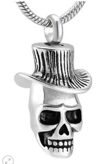 Assieraad, ashanger, crematie as sieraad rvs skull zilver, Nieuw, Zilver, Overige materialen, Overige voorstellingen