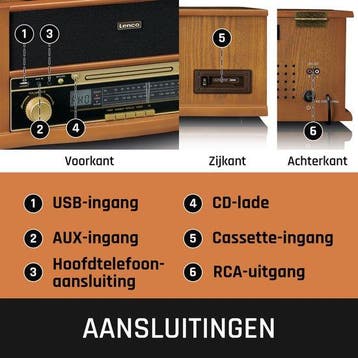 Classic Phono Retro Platenspeler - Bluetooth - Auto-stop -Ra, Verzenden, Zo goed als nieuw