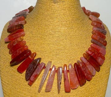 Set van natuurlijk rood- en oranje-agaat uit Brazilië /1435