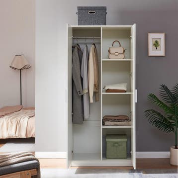 Kledingkast Eiselfing 176x80x52 cm met 4 vakken wit [en.casa, Verzenden, Nieuw
