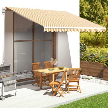 vidaXL Vervangingsdoek voor luifel 450x350 cm polyester geel, Verzenden, Nieuw