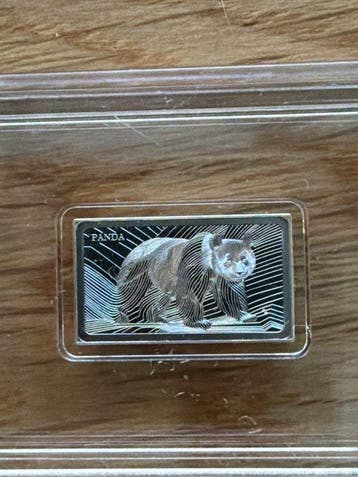 wereld. Platin Bar Panda , 1/100 oz (.999) (Zonder