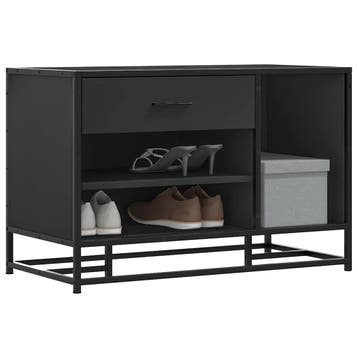 vidaXL Schoenenbank 80x40x53,5 cm bewerkt hout en metaal, Verzenden, Nieuw