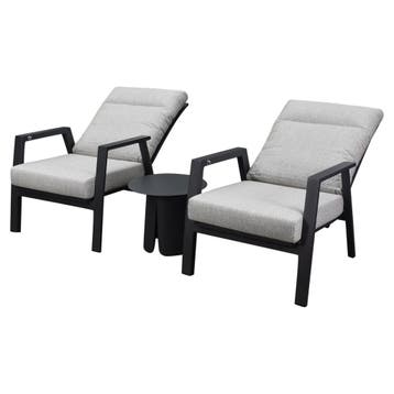 Barolo lounge balkonset 3 delig verstelbaar antraciet, Ophalen of Verzenden, Nieuw, Aluminium