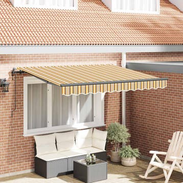 vidaXL Uitschuifbare luifel Geel 300 x 200 cm Stof, Tuin en Terras, Verzenden, Nieuw