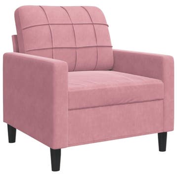 Fauteuil Roze Fluweel | Retourdeal -30% Korting, Overige materialen, Gebruikt, 75 tot 100 cm, Ophalen of Verzenden