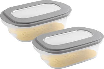 Sunware Kaasdoos Transparant/Grijs met deksel Set van 2, Ophalen of Verzenden, Nieuw