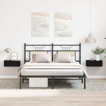 vidaXL Nachtkastjes zwevend 2 st 40x32x15 cm bewerkt hout, Huis en Inrichting, Slaapkamer | Nachtkastjes, Verzenden, Nieuw, Hout