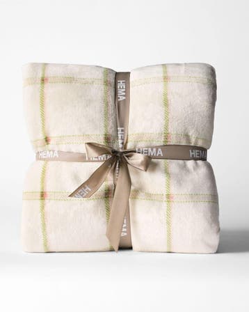 HEMA Plaid 150x130cm sherpa ruit, Verzenden, Nieuw