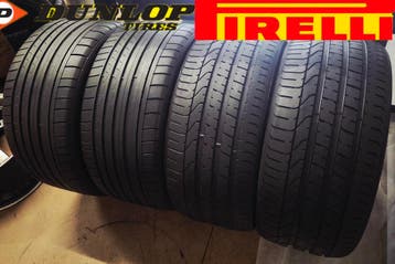 4x 285 30 R21 PIRELLI + DUNLOP DEMO+8mm €250 P.S GEMONTEERD, Ophalen, Gebruikt, 285 mm, 21 inch