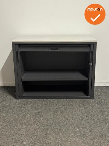 Roldeurkast - Basic - 75x100x45 - Refurbished - Antraciet me, Werkplek, Ophalen of Verzenden, Gebruikt, Kast