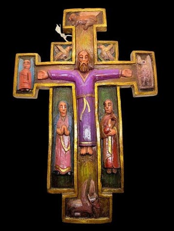 Figuur - Icono de Cruz - 48 cm - Hout, Antiek en Kunst