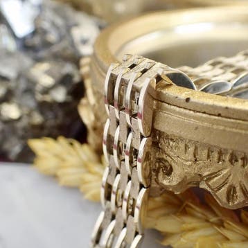 Gouden tankschakel armband (Schakelarmband), Ophalen of Verzenden, Gebruikt, Goud, Goud