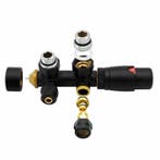 Zwarte radiator aansluitset Haaks voor radiatoren met onder, Doe-het-zelf en Verbouw, Ophalen of Verzenden, Nieuw, Radiator, Hoog rendement (Hr)