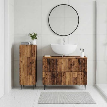 vidaXL 2-delige Badkamerkast Set ZWOLLE Oud hout Bewerkt, Verzenden, Nieuw