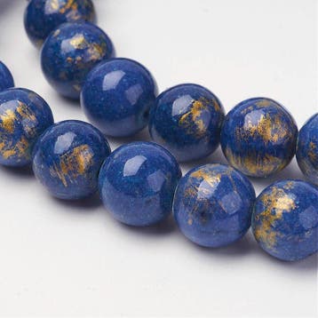 10 x Edelsteen kralen Mahan Jade Blue met Goud Poeder 8 m..., Ophalen of Verzenden, Nieuw, Kraal