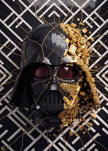 Kleury.art - [XL MATTE PAPER] The Kintsugi Sith by, Nieuw