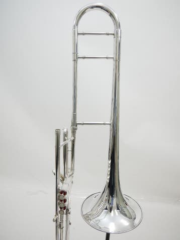 Ventieltrombone Courtois Model 151 verzilverd, Ophalen of Verzenden, Gebruikt