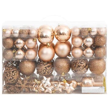 vidaXL 111-delige Kerstballenset polystyreen roségoud, Verzenden, Nieuw