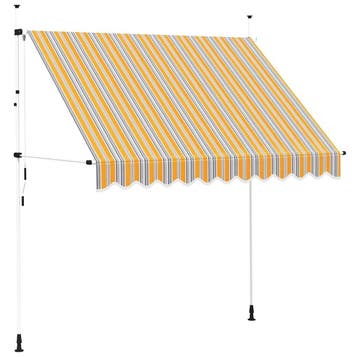 Zonnescherm 250cm - Geel/Blauw - 36% korting!, Tuin en Terras, Ophalen of Verzenden, Zo goed als nieuw, 250 cm tot 450 cm, Uitvalscherm