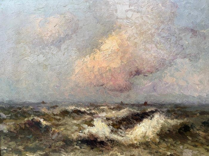 Albert Demoen (1916-1992) - Marine, Antiek en Kunst, Kunst | Schilderijen | Klassiek
