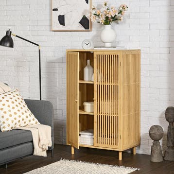[en.casa] Bamboe kast Grong 110x66x40 cm houtkleurig, Verzenden, Nieuw