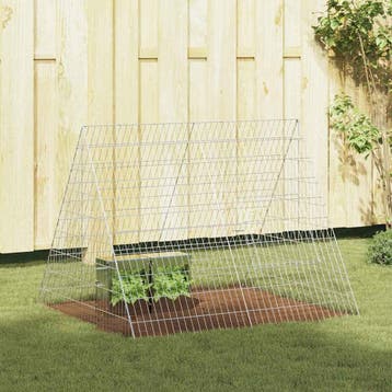 vidaXL Konijnenkooi Zilver 110 x 100 x 85 cm Gegalvaniseerd, Dieren en Toebehoren, Knaagdieren en Konijnen | Hokken en Kooien